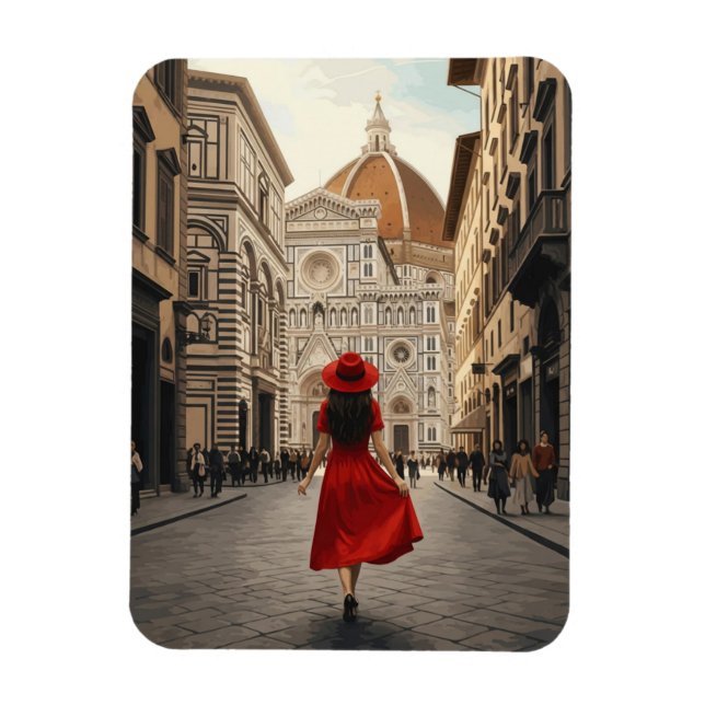 Imán Mujer en Florencia Italia Viajes (Vertical)