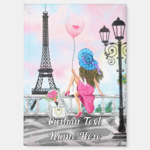 Imán Mujer En Los Partidos Torre Eiffel Magnet Personal