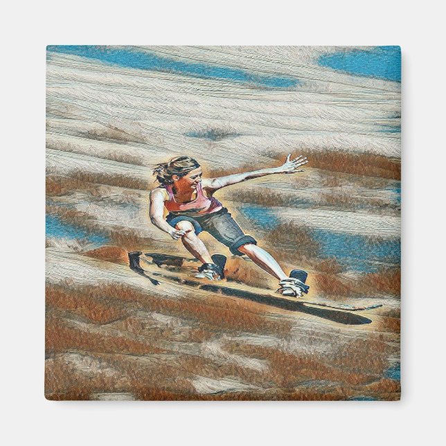 Imán Mujer en Sandboard (Frente)