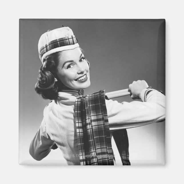 Imán Mujer en una gorra (Frente)