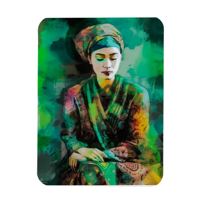 Imán Mujer en verde (Vertical)