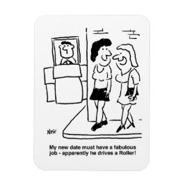 Imán Mujer esperando conocer una cita que conduzca a "u