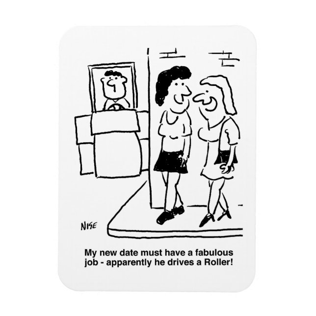 Imán Mujer esperando conocer una cita que conduzca a "u (Vertical)