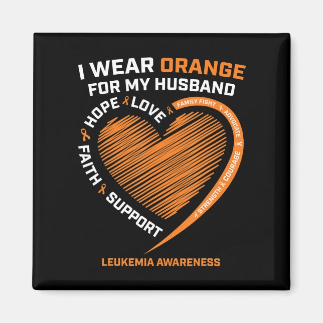 Imán Mujer Esposa Que Uso Naranja Para La Leucemia De M (Frente)