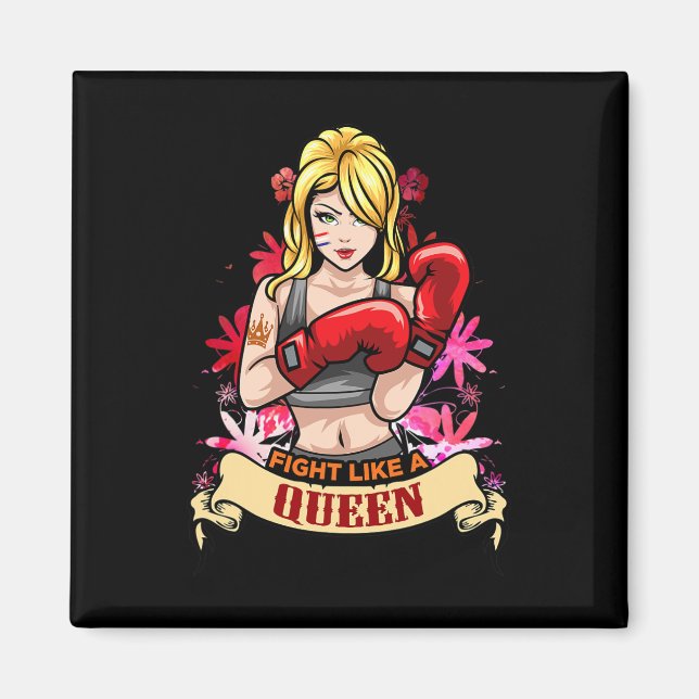 Imán Mujer Fuerte Empoderada Boxeo Kickboxing Chica Fit (Frente)