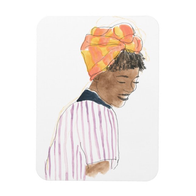 Imán Mujer fuerte y bella sonriendo (Vertical)