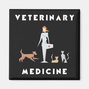 Imán Mujer geométrica de la veterinaría