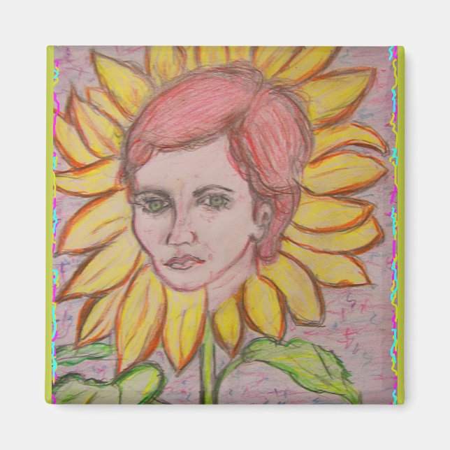 Imán Mujer girasol (Frente)