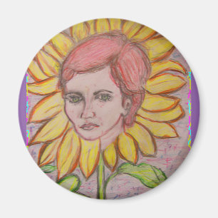 Imán Mujer girasol