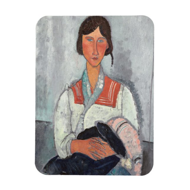 Imán Mujer gitana con bebé, 1919 (aceite sobre lienzo) (Vertical)