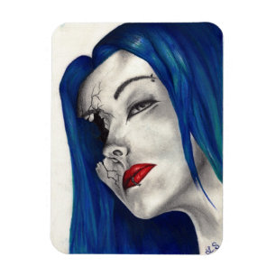 Imán Mujer Gótica Fantasía Hermosamente Rota Arte Origi