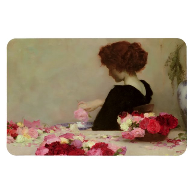 Imán Mujer haciendo Pot Pourri (por Herbert Draper) (Horizontal)