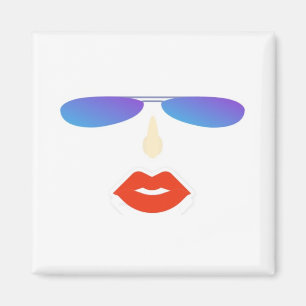 Imán Mujer Hermosa Con Gafas De Sol Cool 