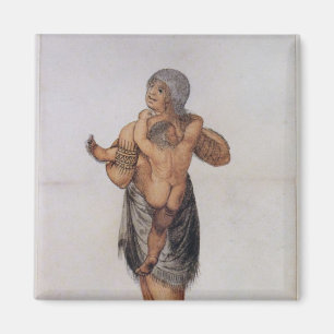 Imán Mujer india y bebé de Pomeiooc