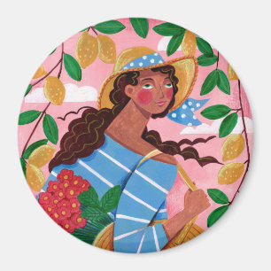 Imán Mujer italiana vacaciones de verano en la playa