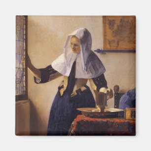 Imán Mujer joven con una jarra del agua