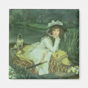 Imán Mujer joven de James Tissot el en un barco, o