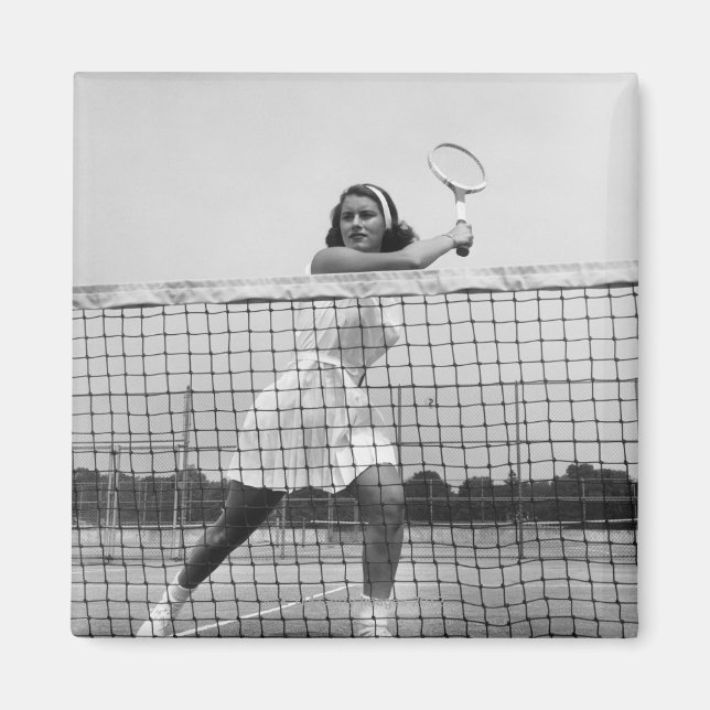 Imán Mujer jugando al tenis (Frente)