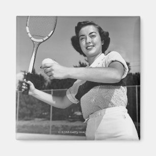 Imán Mujer jugando al tenis 3