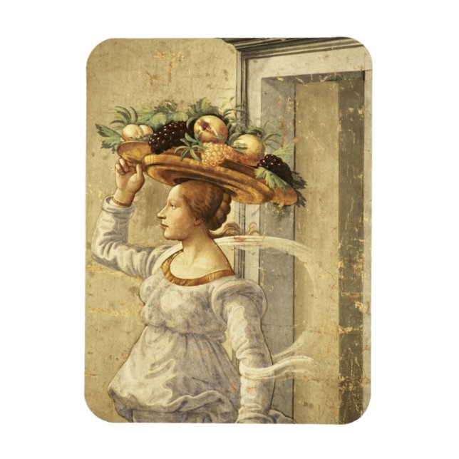 Imán Mujer llevando fruta, desde el nacimiento de San J (Vertical)