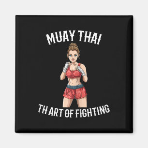 Imán Mujer luchadora de Muay Thai femenina - Boxeo tail
