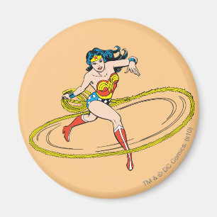 Imán Mujer Maravilla en un círculo con Lasso