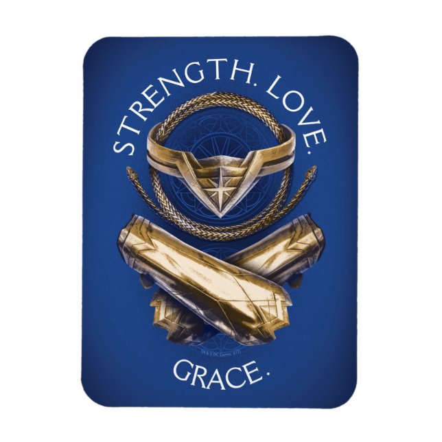 Imán Mujer Maravilla Tiara, Lasso y Pulseras (Vertical)