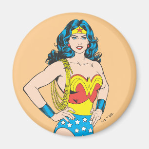 Imán Mujer Maravilla Vintage Pose con Lasso