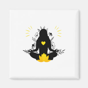 Imán Mujer Meditando Yoga Espiritualidad Atención Plena