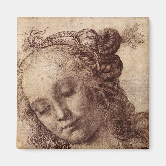 Imán Mujer mirando hacia abajo (Frente)