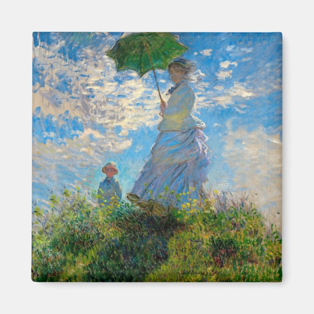 Imán Mujer Monet Paraguas Impresionismo (Frente)