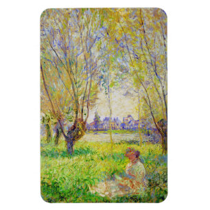 Imán Mujer Monet Sentada Bajo El Bella Artes Willows