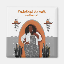 Imán Mujer Negra, Creía Que Podía, Así Que Hizo Mamáes