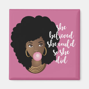 Imán Mujer Negra, Creía Que Podía, Gum, Rosa