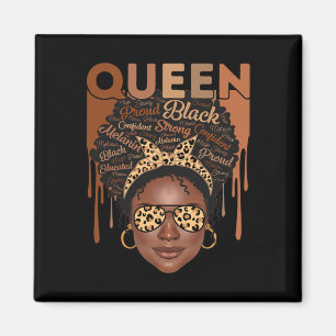 Imán Mujer negra educada fuerte melanina reina africana