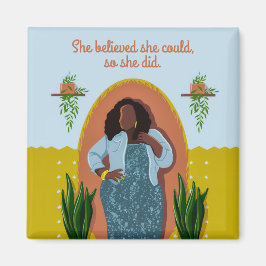 Imán Mujer Negra, Ella Creía Que Podía, Así Que Hizo M