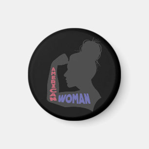 Imán Mujer norteamericana gris oscuro