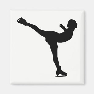 Imán Mujer patinando sobre hielo silueta