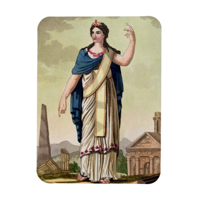 Imán Mujer patricia, nº 26 de la 'Roma antigua', engra (Vertical)