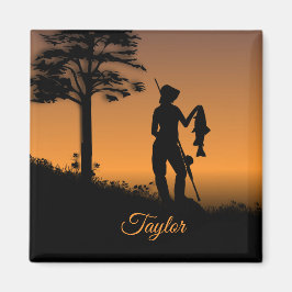 Imán Mujer pescadora al atardecer