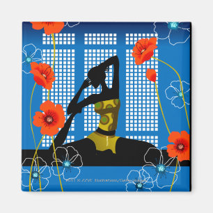 Imán Mujer practicando yoga