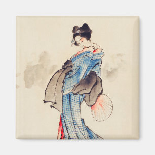 Imán Mujer retrato de cuerpo entero por Katsushika Hoku