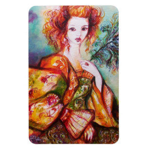 IMÁN MUJER ROMÁNTICA CON PESO DE PELO DE PELO