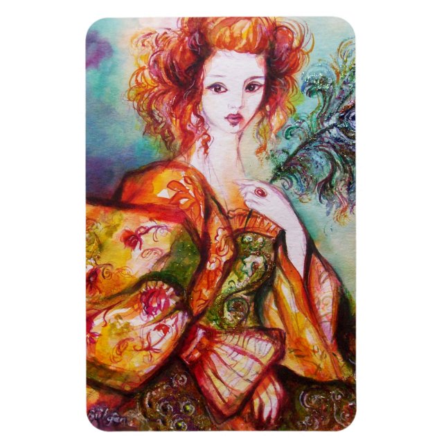 IMÁN MUJER ROMÁNTICA CON PESO DE PELO DE PELO (Vertical)