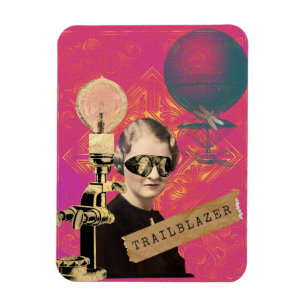 Imán Mujer Steampunk Pionera Arte Pop 