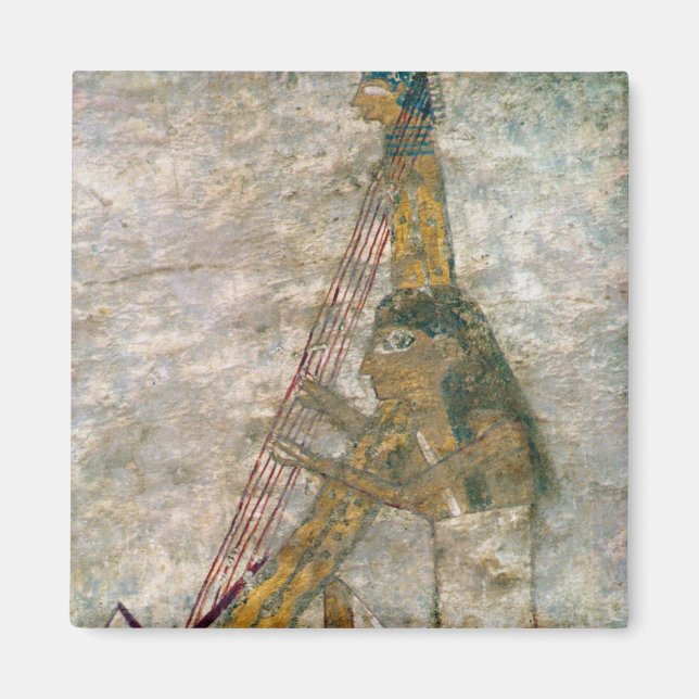 Imán Mujer tocando un arpa arqueada (Frente)