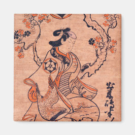 Imán Mujer ventilado dibujando Dekishima Hanya sentado