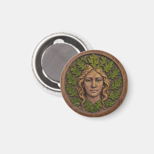 Imán Mujer Verde - Madera