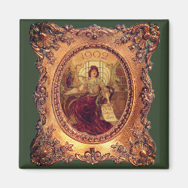 Imán Mujer victoriana en elegante marco victoriano