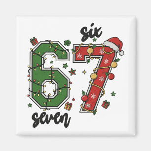 Imán Mujer vintage Six Seven 67 Meme 67 Navidad